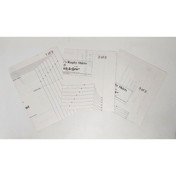 Mens Rugby Shirt Pattern Stretch & Sew 1745 Uncut 1980's VTG Sizes 34" to 48" - Picture 6 of 6